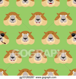 Clip Art Vector - Groundhog head pattern. woodchuck ...