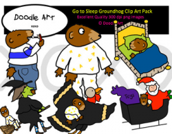 Sleep Groundhog Sleep Clipart Pack