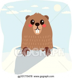 Vector Art - Groundhog winter. Clipart Drawing gg101775478 ...