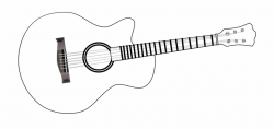 Guitar Black And White Acoustic Guitar Clipart Png - White Guitar ...
