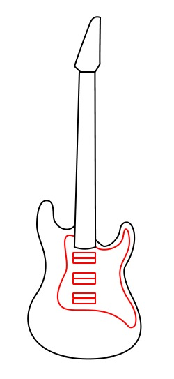 Drawing a cartoon guitar