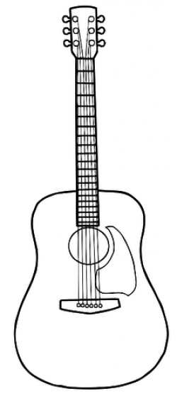 Simple line art vector image of acoustic guitar | art | Guitar ...