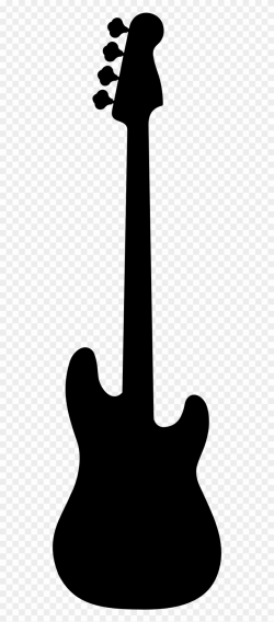 Cracked Head - Bass Guitar Silhouette Png Clipart (#1279775 ...