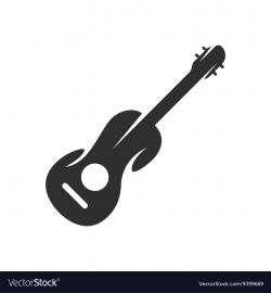 Guitar logo on white background - stock