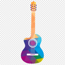 Multicolored classical guitar illustration, Acoustic guitar ...