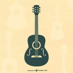 Guitar flat silhouette Vector | Free Download