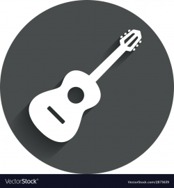 Acoustic guitar sign icon Music symbol