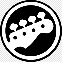 White and black guitar head logo, Rock Band 4 Bass guitar ...