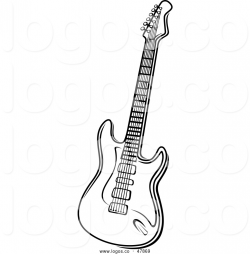 Logo of Electric Guitar - Black and White Version 2 by ...