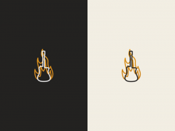 Guitar +Fire - Logo by Allan Ayala on Dribbble