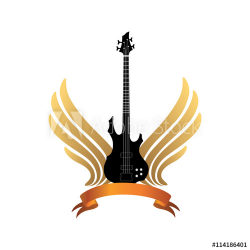 Muical instrument background Rock music festival label ...