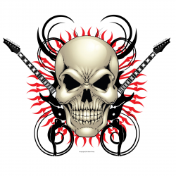 skeleton with guitar images | Skull Design with Guitars 12 x ...