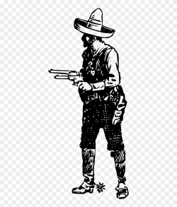 Vintage Cowboy Clipart With Guns - Cowboy Vintage Clipart Black And ...