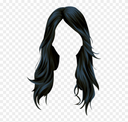 Wig Stardoll Long Hair Vector Black Clipart - Hair Real ...