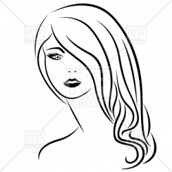 Long hair clipart black and white 7 » Clipart Station