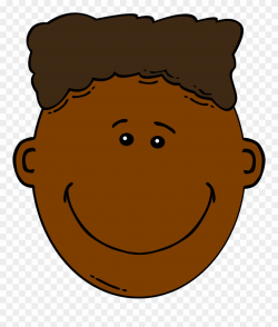 Brown Hair Clipart Boy Head - Black Man Cartoon Face - Png ...