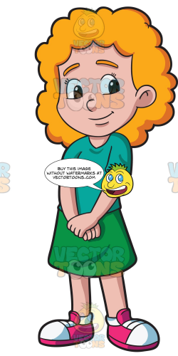 A Cute Middle School Girl With Curly Hair