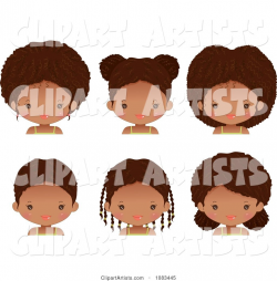Cute Black Girl With Six Different Hair Styles Clipart by ...