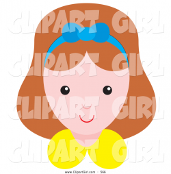 Clip Art of a Happy Little Girl Wearing a Blue Ribbon in Her ...