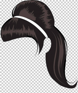 Ponytail Hairstyle Drawing, lady hair long hair styling ...