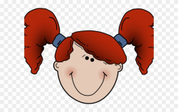 Ponytail Clipart Child Face - Bow In Hair Clipart - Png ...