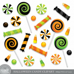 HALLOWEEN CANDY Clip Art / Halloween CANDY Clipart Downloads ...