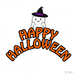 Free Ghost Happy Halloween Clipart Image｜Illustoon