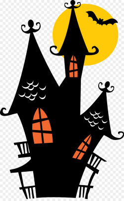 Haunted House Cartoon clipart - Halloween, Font, Line ...
