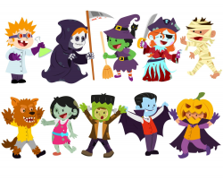 Halloween clipart Costume clipart Halloween kids by VectorWizard