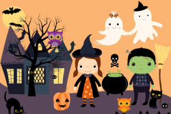Halloween clipart - kids, ghosts ~ Illustrations ~ Creative ...