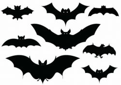 Halloween Bats Silhouettes … | Halloween | Hallo…