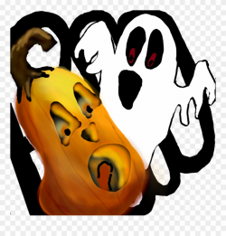Halloween Ghostly Pumpkin Ghost Boo Scary Sticker - Ghost Clipart ...