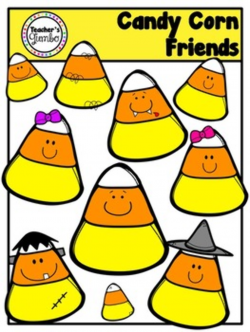 Candy Corn Friends Halloween Clipart