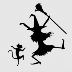 Dancing Cat And Witch Decal | Silhouettes, etc | Halloween witch ...