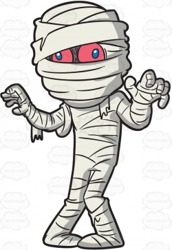A mummy trying to scare people #cartoon #clipart #vector ...