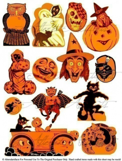 Printable Vintage Halloween Clip Art Printable Retro Halloween ...