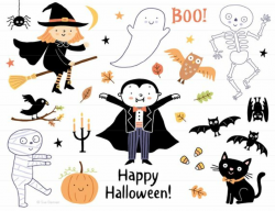 Halloween Clip Art, Halloween clipart, Cute Halloween, kids clip art ...