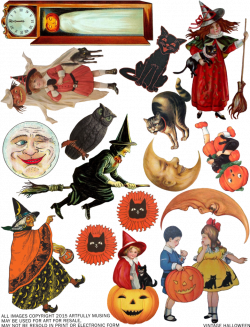 Artfully Musing: FREE VINTAGE HALLOWEEN COLLAGE SHEET - HAPPY ...