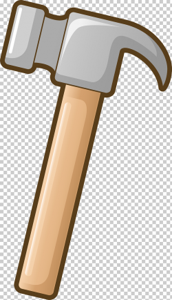 Hammer Tool Cartoon, Simple gray hammer, brown handled ...