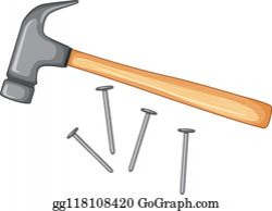 Hammer Nails Clip Art - Royalty Free - GoGraph