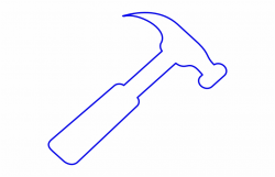 Blue Outline Hammer Svg Clip Arts 600 X 515 Px - Clip Art ...