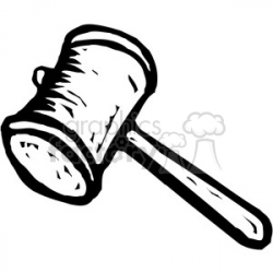 black and white hammer clipart. Royalty-free clipart # 384962