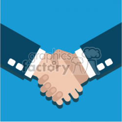 hand shake partner agreement white flat design vector art clipart.  Royalty-free clipart # 400618