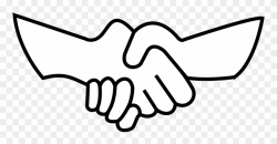 Helping Hand Black And White Clipart - Clip Art Shake Hand - Png ...