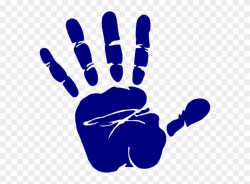 Transparent Stock Blue Hand Print Clip Art At Clker - Hand Clipart ...