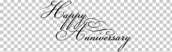 Happy Anniversary Black Writing PNG, Clipart, Miscellaneous, Wedding ...