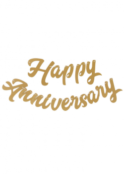 Happy Anniversary Banner Gold Foil Love Of Character Authentic Clip ...