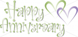 Cute Green Happy Anniversary Wordart with Hearts | Christian ...