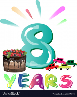 Happy birthday eight 8 year fun design with
