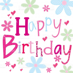 Girly happy birthday cliparts - AbeonCliparts | Cliparts & Vectors